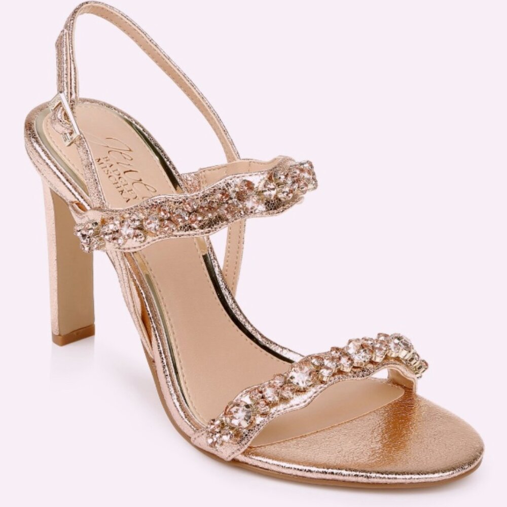 Jewel Badgley Mischka Odette Crystal Adorned Sling Back Stilettos